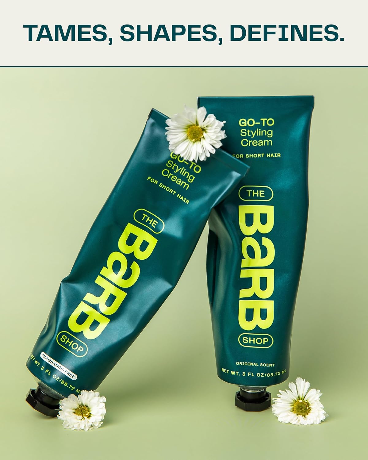 Barb Styling Cream for Women and Men - Soft Hold Hair Styling Cream for Curl Definition and Frizz Control - Lightweight, Natural Finish - Fragrance Free - 3 fl oz