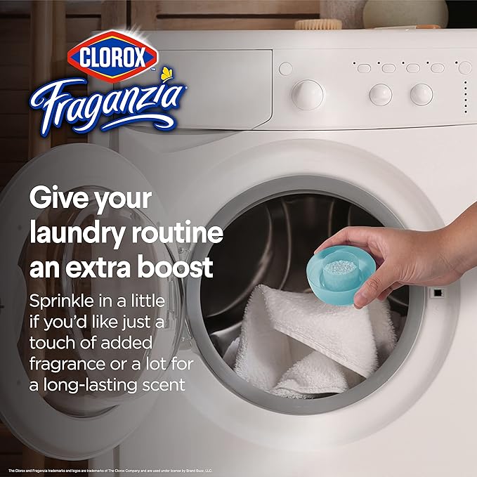 Clorox Fraganzia Laundry Scent Booster Crystals in Ocean Scent - Scented In-Wash Freshener Beads for Fresh, Clean, Great Smelling Clothes and Linens, 70 Oz