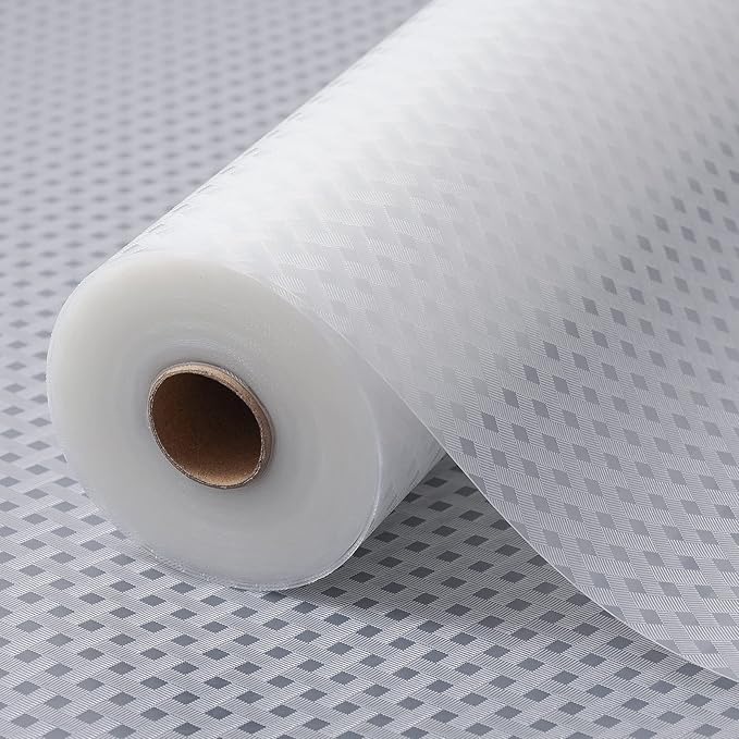 Shelf Liners for Kitchen Cabinets Refrigerator Liners Waterproof Kitchen Cupboard Liner Durable Plastic Drawer Mats EVA Material Non Adhesive Fridge Liner for Shelves - Clear 11.8 x 59 Inches