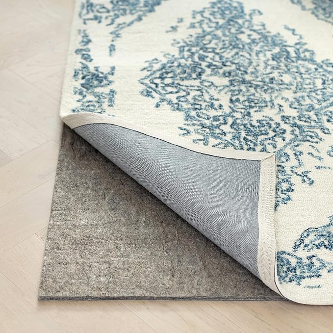 RUGPADUSA - Dual Surface - 8' Square - 3/8" Thick - Felt + Rubber - Enhanced Non-Slip Rug Pad - Adds Comfort and Protection - for Hard Surface Floors
