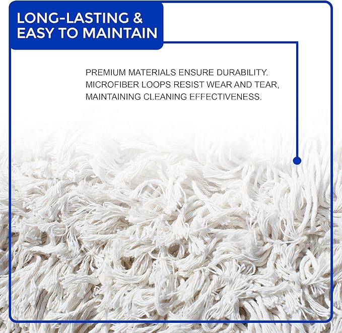 Nine Forty Industrial-Grade 48x5 Cotton Dust Mop Head Refills, Perfect Replacement for Busy Home, Gym, Industrial and Commercial Spaces, Heavy-Duty Mop for Janitorial & Housekeeping Needs - 1 Pack