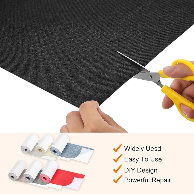 3x60 Inch Green Linen Repair Patch, Self-Adhesive DIY Fabric Repair Patch for Sofa, Furniture, Chair, Clothing, Tents