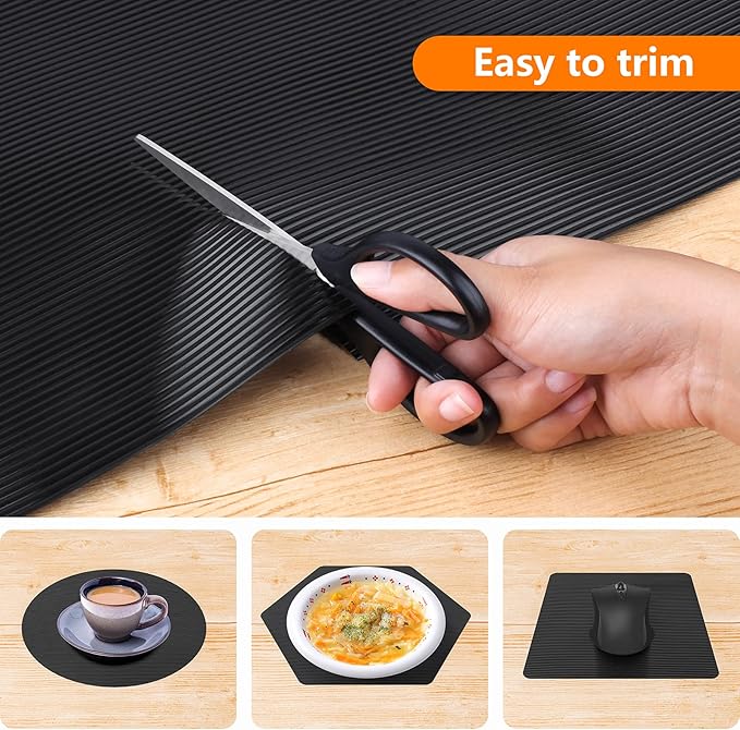 Shelf Liners for Kitchen Cabinets Non Adhesive Drawer Liner EVA Material Cupboard Mat Refrigerator Mats Washable Fridge Liner for Cabinet, Storage and Desks 17.3 x 385.8 Inches