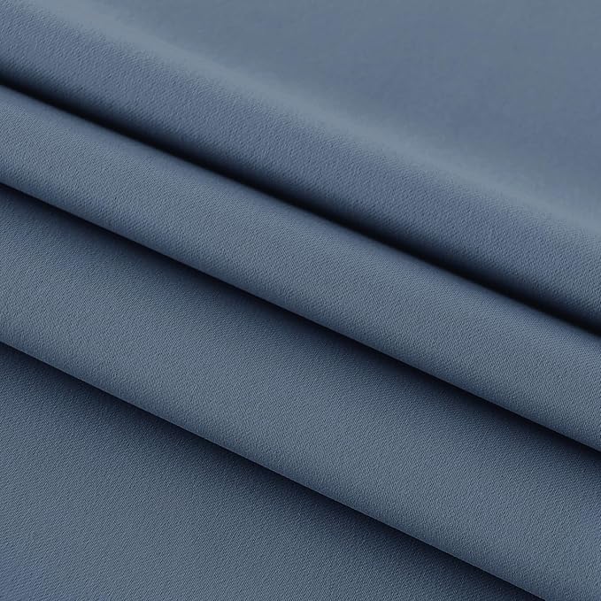 DWCN French Door Curtains – Rod Pocket Thermal Blackout Curtain for Doors with Glass Window, Kitchen and Patio Doors for Privacy, 54 X 72 Inches Long, 1 Curtain Panel with Tieback,Dusty Blue