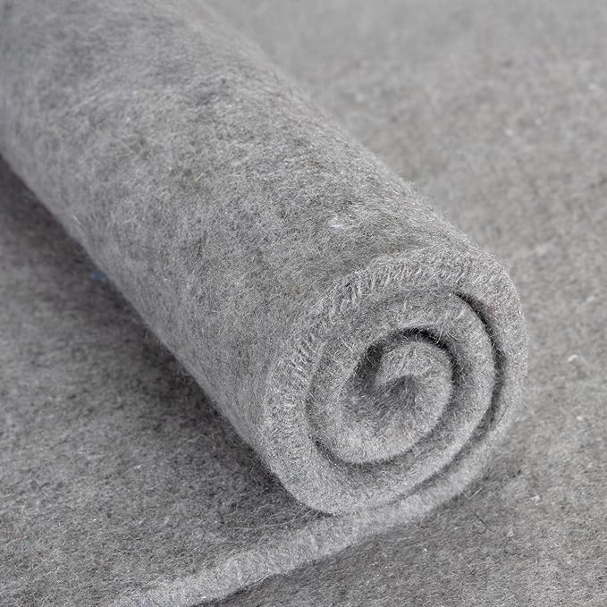RUGPADUSA - Eco-Plush - 5'x8' - 1/2" Thick - 100% Felt - Luxurious Cushioned Rug Pad - Available in 3 Thicknesses, Many Custom Sizes