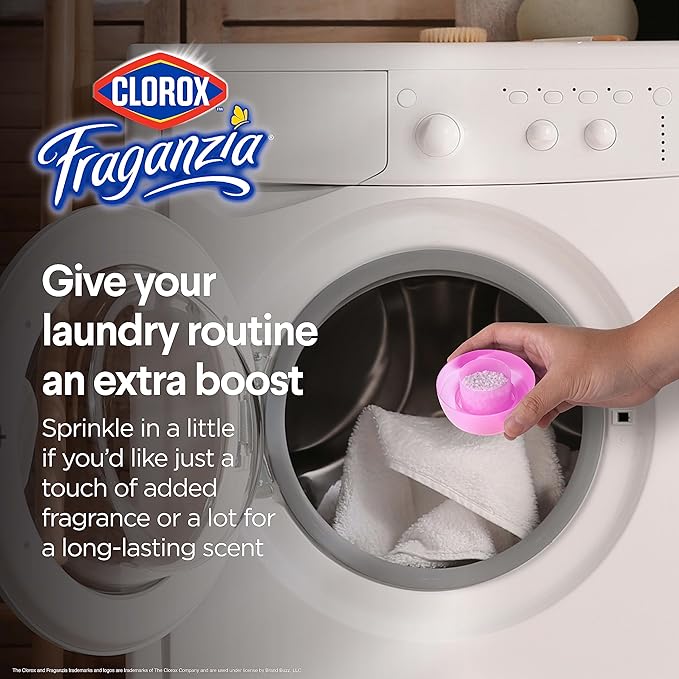 Clorox Fraganzia Laundry Scent Booster Crystals in Spring Scent - Scented In-Wash Freshener Beads for Fresh, Clean, Great Smelling Clothes and Linens, 70 Oz - 6 Pack
