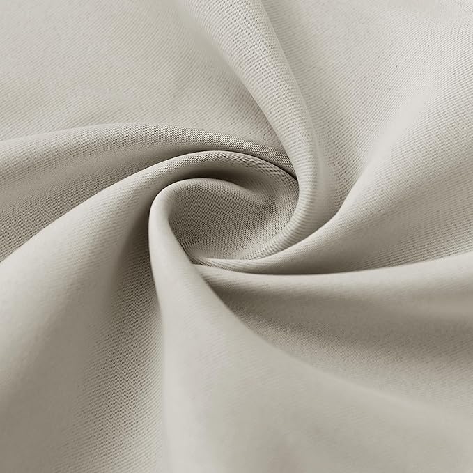 RYB HOME Curtains for Bedroom 63 inches Long, Blackout Thermal Insulating Window Treatment Drapes for Living Room Bathroom Basement Laundry Classroom, W 62 x L 63, Beige, 2 Panels