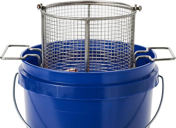 Dip N’ Drain – The Ultimate Stainless Steel Parts Cleaning Basket | Fits Any 2-Gallon Bucket, 1/4″ Mesh, Swing Handle (Bucket Not Included)
