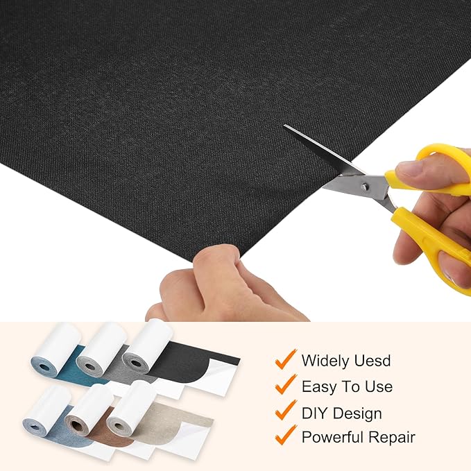 Repair Patches Repair Tape Self-Adhesive DIY Repair Patch Linen Gear Patch for Sofa, Furniture, Chair, Clothing,Tents,3.5x79 Inch,Brown