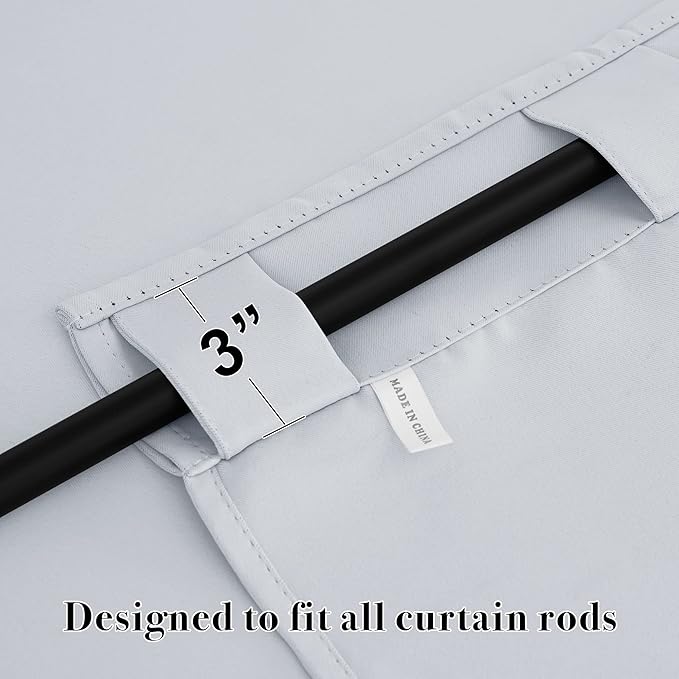 RYB HOME Small Window Curtains - Blackout Insualting Privacy Curtains for Kids Bedroom Kitchen Bathroom Basement Cafe Cabinet Tiers Drapes, 34 Width x 30 Length, 2 Panels, Grayish White