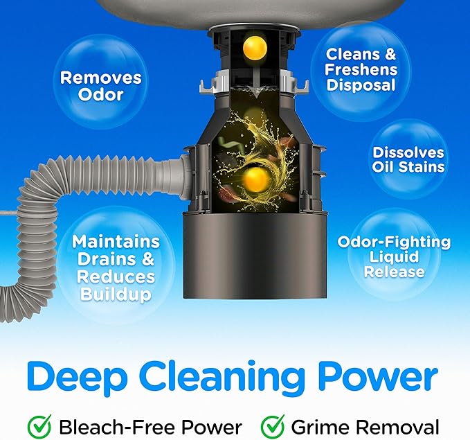 Compac Plink Garbage Disposal Cleaner and Deodorizer, Air Fresheners for Disposal, Lemon Scent, 20 Count