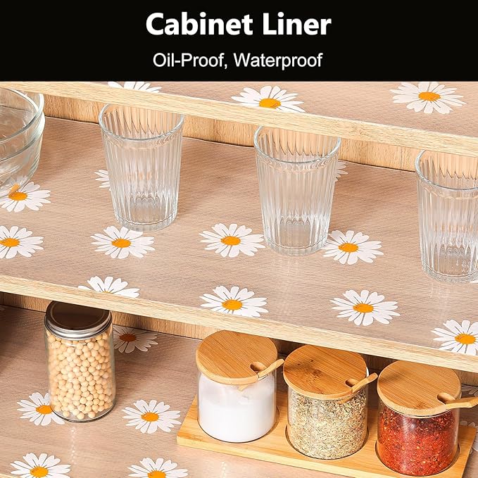 INNOLITES Shelf Liners for Kitchen Cabinets, Non Adhesive Drawer Cabinet Liner, Waterproof Oil-Proof Non-Slip Shelf Liner for Kitchen Pantry Refrigerator 11.8" x 118"