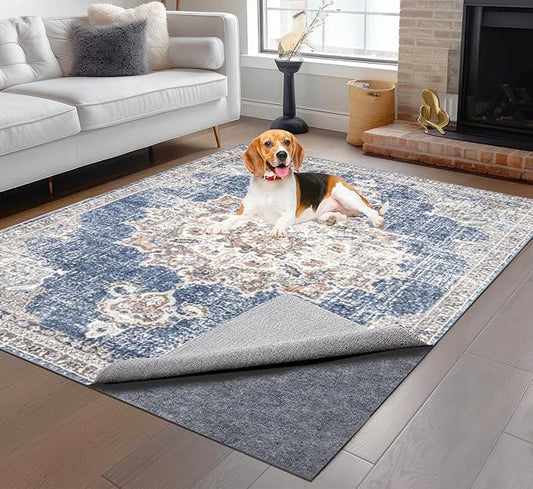 Non-Slip Rug Pads 10 x 14 ft, 100% Waterproof Extra Large Area Rugs Non Skid Rug Pad for All Floors and Finishes Durable Hardwood Floor Protective Felt Keeps Rugs in Place, Safe and Secure