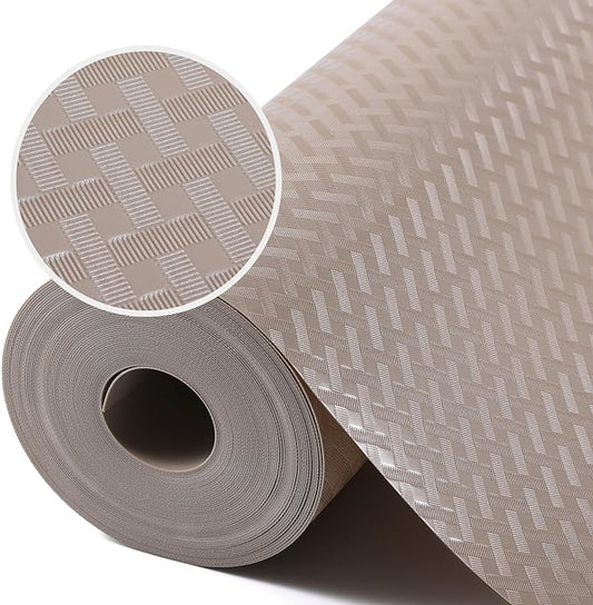 Beige Shelf Liners for Kitchen Cabinets Refrigerator Liners Waterproof & Oil-Proof Kitchen Cupboard Liner Drawer Mats EVA Material Non Adhesive Fridge Liner for Shelves 23.6 x 78.7 Inches