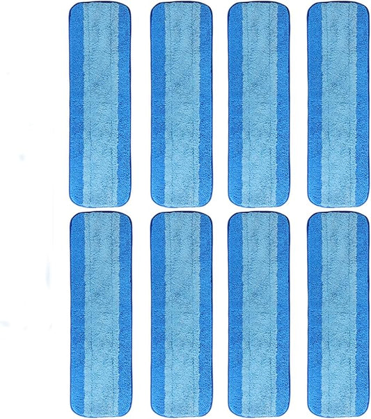 8 Pack Microfiber Cleaning Pads for Bona Mop, Reusable Microfiber Mop Pads for 18 Inch Mop, Hardwood & Hard Surface Floors Replacement Cleaning Mop Pads, Machine Washes