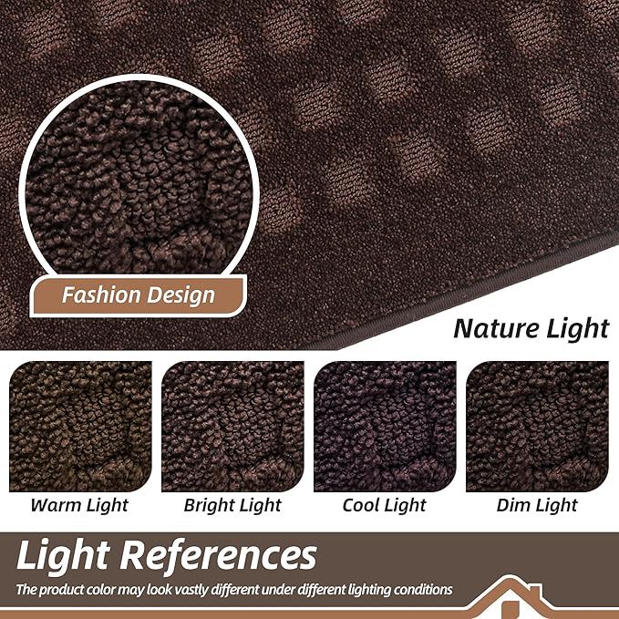 BEQHAUSE Waffle Door Mats Indoor 32"x48", Dog Mat for Muddy Paws Absorbent and Dirt Resist Floor Mats Non-Slip Washable Rugs for Entryway, Welcome Mat for Front Back Door, Muddy Wet Shoes, Dark Brown