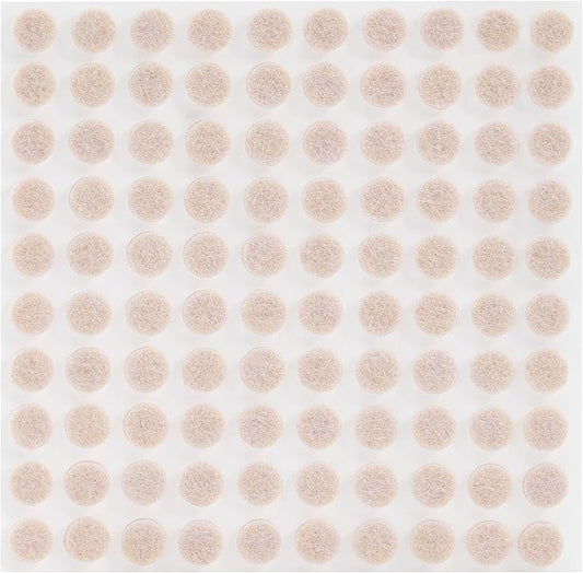 CO-Z 100pcs Felt Cabinet Door Bumpers, Small Pads for Cabinet Doors 0.4 in Diameter, Self Adhesive Thick Felt-Dots Bumper Pads for Furniture Drawers Walls Floors