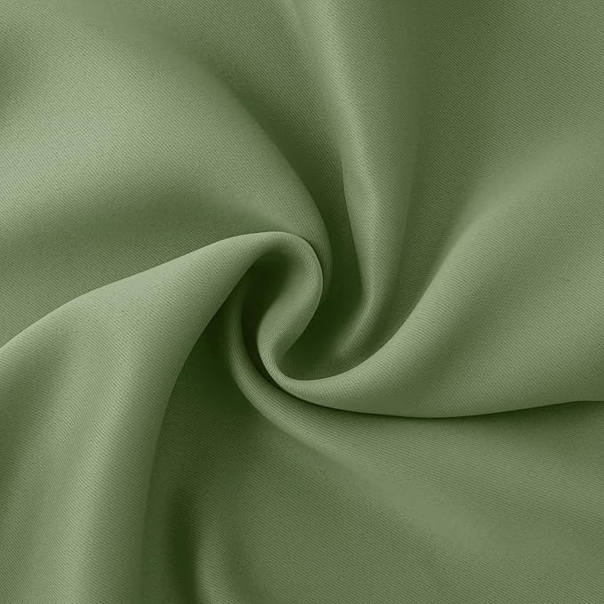 BGment Short Blackout Curtains 40 Inches Length - Rod Pocket Thermal Insulated Room Darkening Window Drapes for Kitchen Bedroom Bathroom, Olive Green, 2 Panels, 42 x 40 Inch