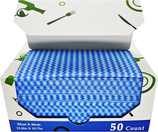 Multi-Use Reusable Cloths - Heavy Duty Wipes for Kitchen, Bathroom & Car (50 Count (Pack of 1))