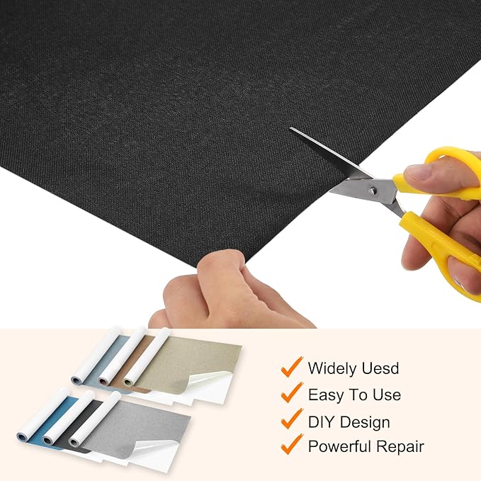 Repair Patches Repair Tape Self-Adhesive DIY Repair Patch Linen Gear Patch for Sofa, Furniture, Chair, Clothing,Tents,17x79 Inch,Brown