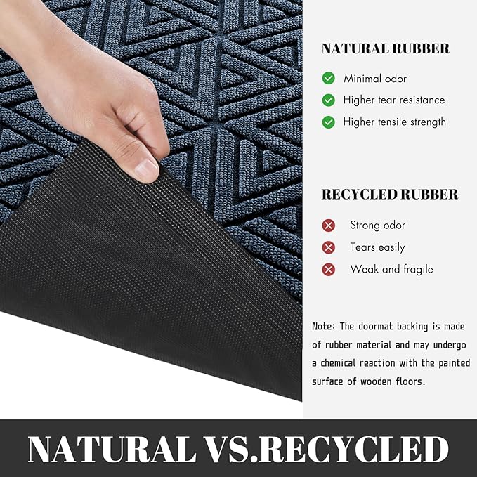 Yimobra Large Door Mat 47x32, All-Weather Waterproof Non-Slip Welcome Matt Outdoor, Heavy Duty Non Slip Doormat for Entryway for Patio and Garage Indoor, Easy Clean, Blue