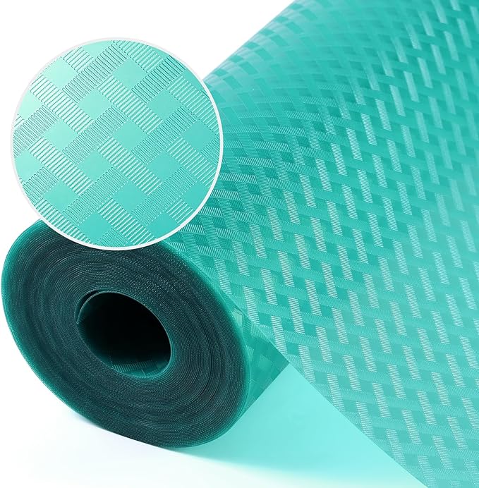 Blue Shelf Liners for Kitchen Cabinets Refrigerator Liners Waterproof & Oil-Proof Kitchen Cupboard Liner Drawer Mats EVA Material Non Adhesive Fridge Liner for Shelves 17.5 x 78.7 Inches