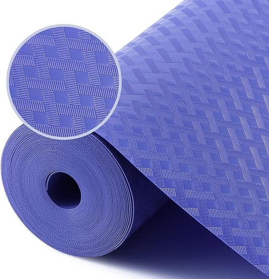 Shelf Liners for Kitchen Cabinets Refrigerator Liners Waterproof Plastic Kitchen Cupboard Liner Non Adhesive Drawer Mats EVA Material Fridge Liner for Shelves - Blue 11.8 x 236.2 Inches