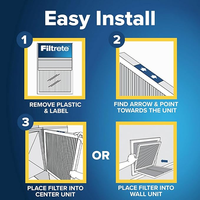 Filtrete 14x30x1 AC Furnace Air Filter, MERV 13, MPR 1900, Premium Allergen, Bacteria & Virus Filter, 3-Month Pleated 1-Inch Electrostatic Air Cleaning Filter, 6-Pack (Actual Size 13.81x29.81x0.78 in)