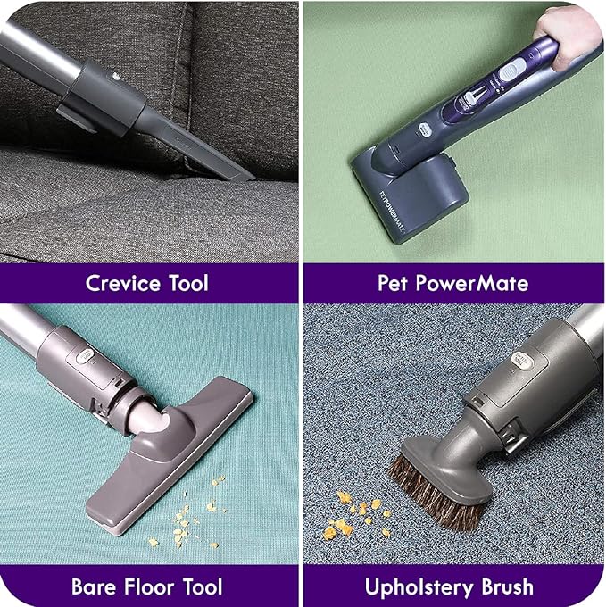 Kenmore 600 Series Pet Friendly Lightweight Bagged Canister Vacuum with Pet PowerMate, Pop-N-Go Brush, 2 Motors, HEPA Filter, Aluminum Telescoping Wand, Retractable Cord and 4 Cleaning Tools, Purple