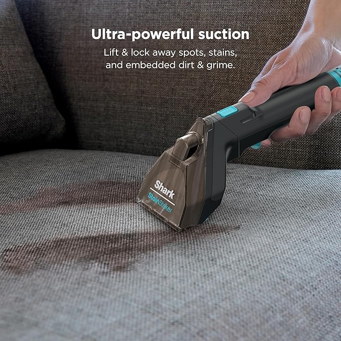 Shark StainStriker Portable Carpet & Upholstery Cleaner w/on board self cleaning - Spot, Stain, & Odor Eliminator, Includes 2 Cleaning Tools & 2 Cleaning Solutions, Charcoal, PX221BRN