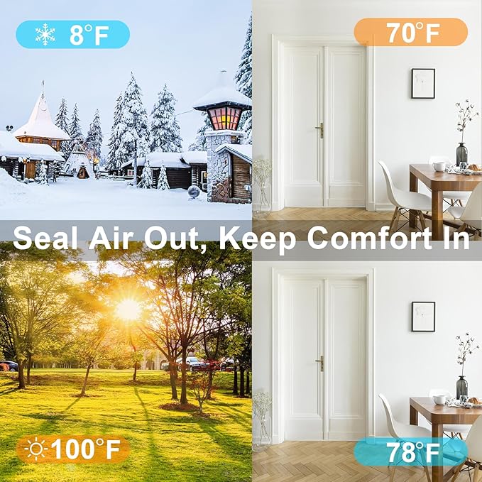 Strong Adhesive Foam Weather Stripping, High Density Door Insulation Strip，AC Window Insulation, Weather Stripping for Door Frame, Neoprene Window Insulation, White(1 in x 3/8 in x 13Ft)