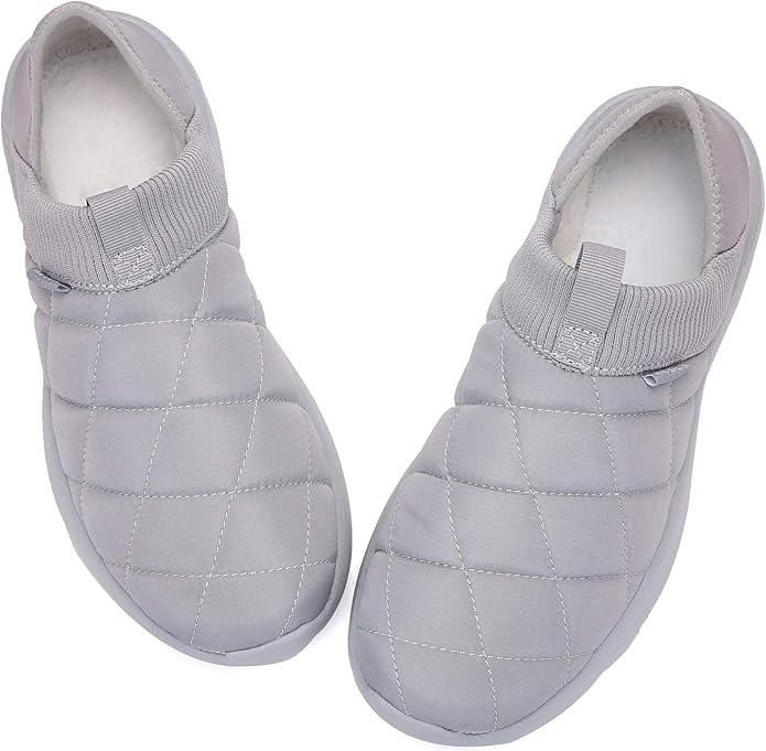 KUBUA Slippers for Men and Womens Indoor House Shoes Plush Slip on Outdoor Garden Loafers