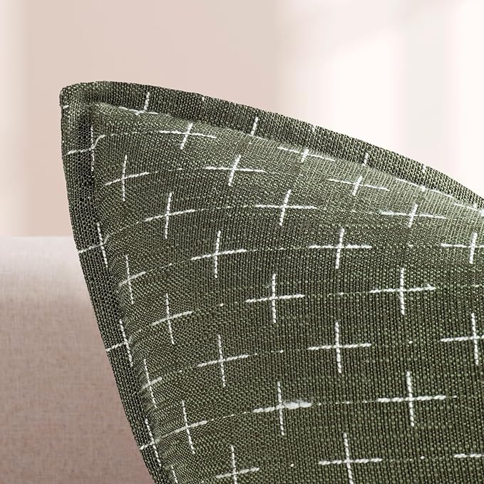 ZWJD Pillow Covers 22x22 Set of 2 Soft Polyester Textured Pillow Covers with Stylish Flange Edge Cozy Farmhouse Throw Pillows for Couch Bed Sofa Living Room