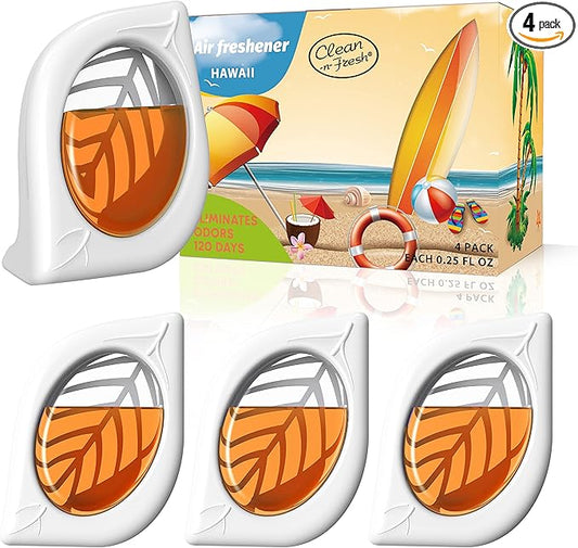 Air Freshener for Home, 4 Pack, Hawaiian, Odor Eliminator for Small Area Closets Bathroom Pets Strong Odor, Up to 120 Days