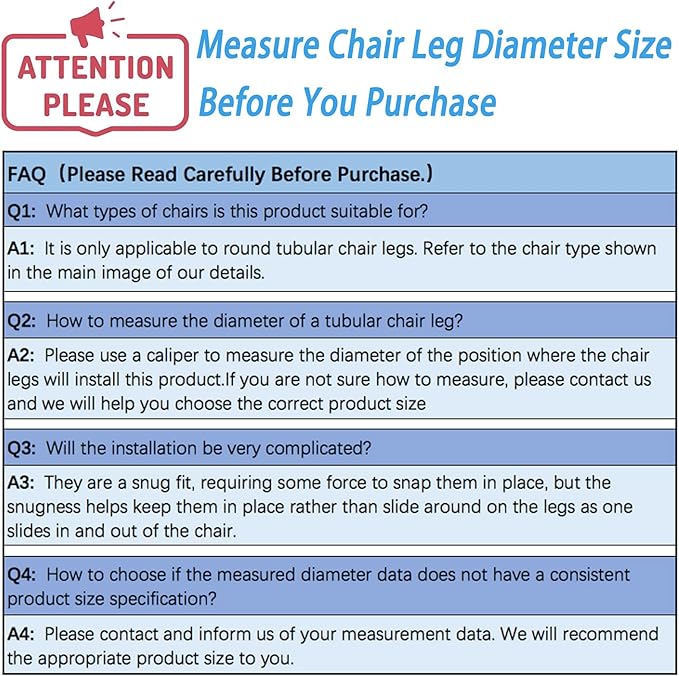 Rectangle U Shaped Chair Leg Tips Caps with Felt Pads,Furniture Feet Protector Slide Smoothly Glides No Scratches No Noise Protect Hardwood Floor,Fit 25mm(1inch) Diameter Tubular Leg (Black 8PCS)