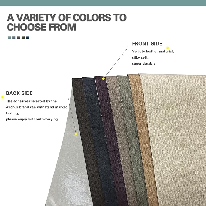 Azobur Velvet Repair Patch, Self-Adhesive Flannel Fabric Patch, Multi Colors, Microfiber Patch，Can be Used to Patch Sofas, Car Seats, Handbags, Jacket Holes and Tears (Blue)