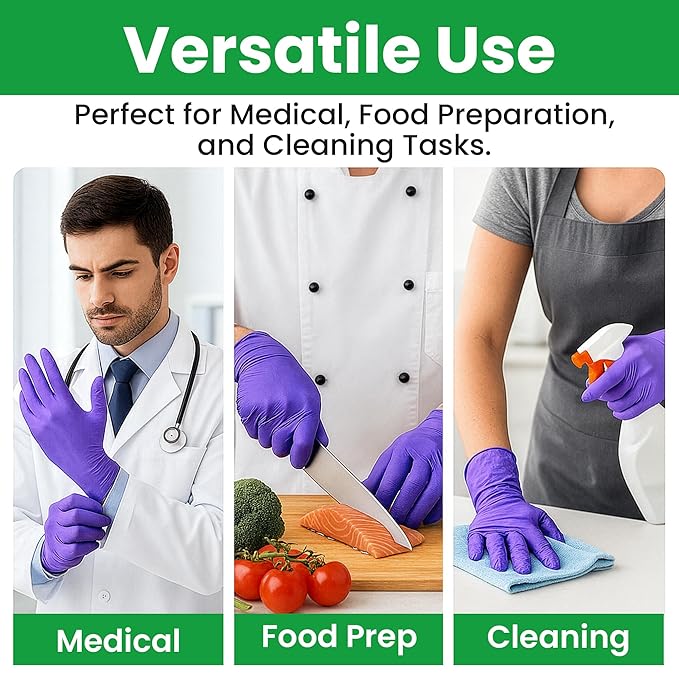 SafeWay Nitrile Disposable Gloves — Multi-Purpose Powder-Free, Non-Latex, Medical Use, and Textured Fingertips for Food Prep, Cleaning, Tattoo, Nursing, Lab, Examination, & More —(140000pcs, X-Large)