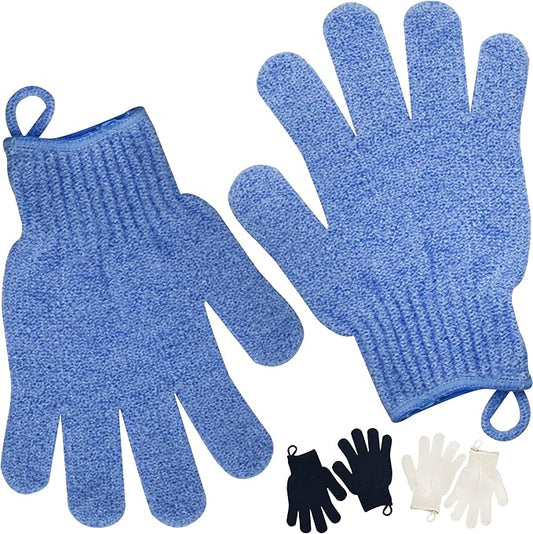 Exfoliating Glove - Body Scrub for Smooth and Soft Skin - Body Exfoliator for Ingrown Hair Dead Skin Remover and Itchy and Flaky Skin - Scrubber Shower Accessories 1 Pair Glove Mens Stocking Stuffer
