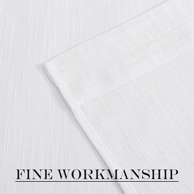 NICETOWN Door Curtains for Sliding Glass French Door, Farmhouse Linen Cutains for Kitchen Light Filtering Rod Pocket Small Window Covering with Tieback, 12" W x 72" L, White, 1 PC