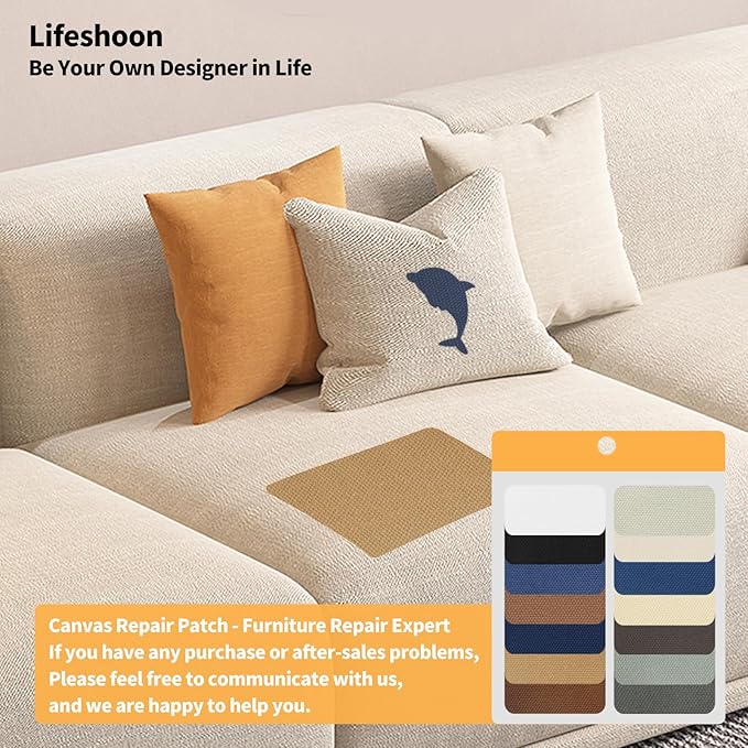 Fabric Repair Patches, Canvas Self-Adhesive Fabric Patches Tape Durable, DIY Large Canvas Repair for Sofa, Couches, Furniture, Chair, Clothing （3.5X79 Inch, Medium Grey）