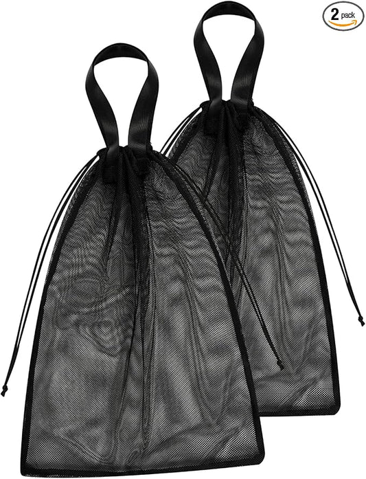 Mesh Laundry Bags with Handles & Double Drawstring Closure – Heavy Duty, Breathable 18 x 24 Inch Nylon for Dorm & Travel – Set of 2