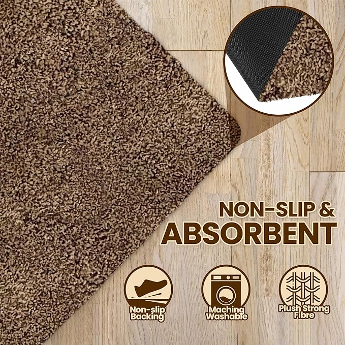 Premium Microfiber Indoor Door Mat – 20"x30" Washable Entry Mat, Non-Slip, Waterproof Backing, Super Absorbent, Low Profile Entryway Doormat for Indoor Entrance