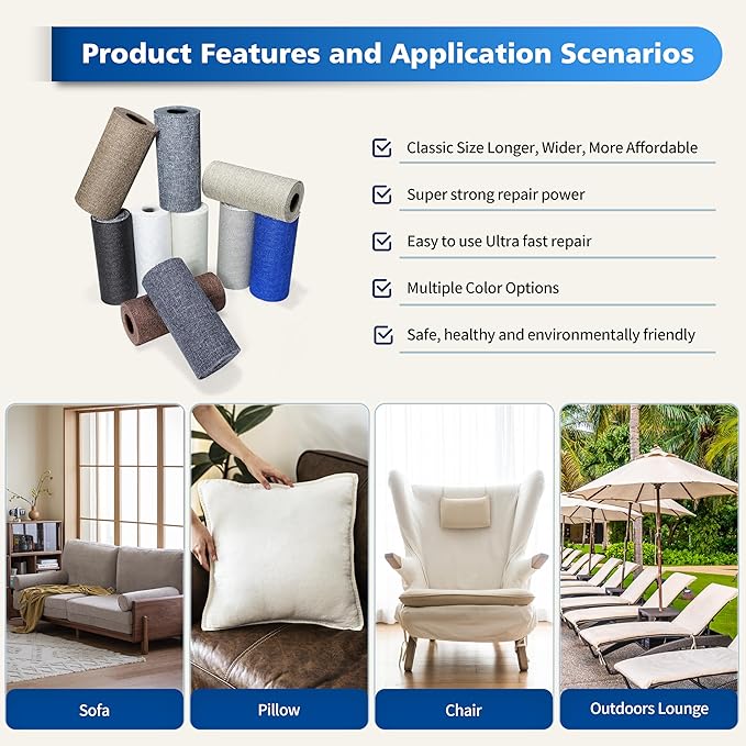 KING MOUNTAIN Linen Repair Patches, Self-Adhesive Fabric Patches, 4 X 63 inch Extra Size, Multi Color, Can be Used for Sofa Repair and Linen Clothes Repair (Charcoal Grey1.0)