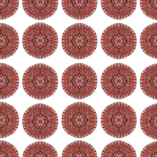 Copper Mesh Scouring Pad by LOLA, 144 Pack, 45 Grams, 4" Heavy Duty Cleaning Pads, Copper Coated Knitted Wire Mesh, Recyclable, Cleans Baked On Messes
