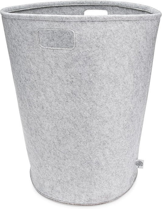 Parker Baby Nursery Laundry Hamper - Large Felt Storage Basket and Baby Hamper for Nursery (Gray)