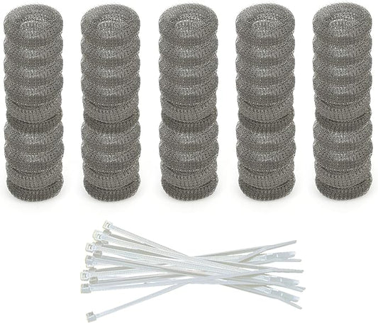 Washing Machine Lint Trap – Stainless Steel Hose Filter, Mesh Drain Catcher, Washer Sock Lint Remover, Rust-Free Snare Laundry Filter with Nylon Cable Ties, 29cmx6.5cm – 50-Pack