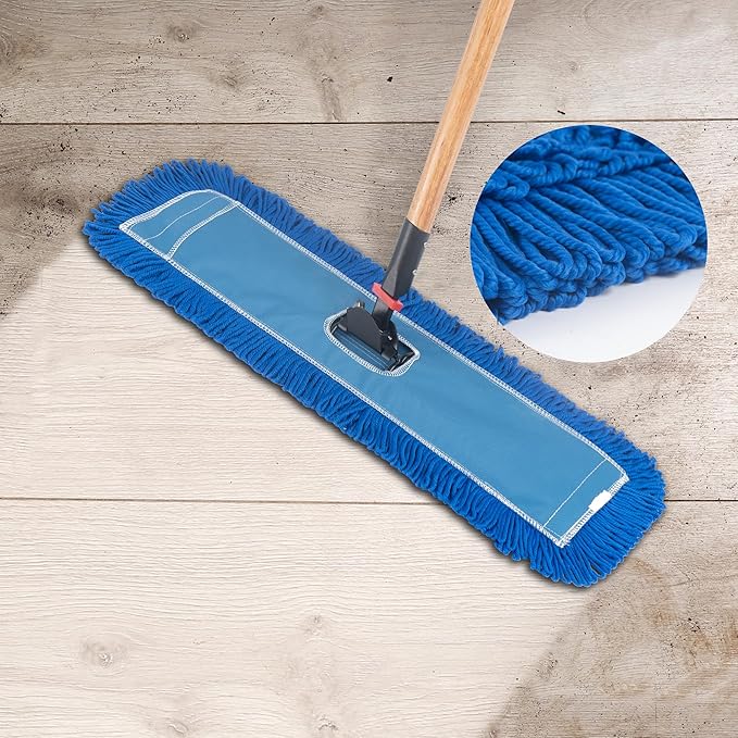 Matthew 36'' Microfiber Loop Dust Mop Washable Commercial&Residential Heavy Duty Mop Head Replacement Premium Absorbent Industrial Dust Mop Refill Pads for Hardwood, Office,Garage and Hotel -3Pack