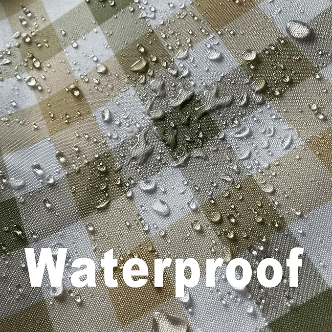 Waterproof Checkered Tablecloth Fabric - Rectangle 58x84 Inch Classic Gingham Buffalo Plaid Table Cloth for Indoor/Outdoor Use - Washable Table Cover for Kitchen, BBQs, and Parties