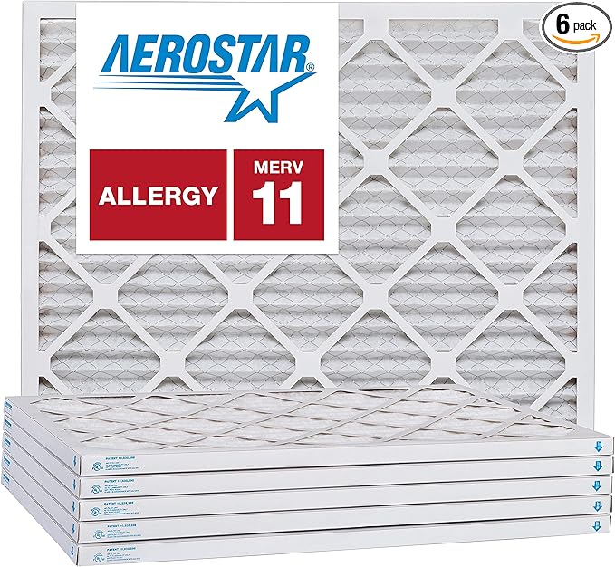 Aerostar 14x30x1 MERV 11, Pleated Air Filter, 14x30x1, Box of 6, Made in the USA