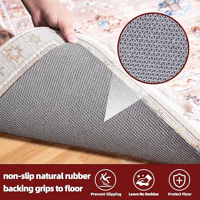 BAGAIL Felt and Natural Rubber Backing Rug Pads 1/8” Thick, 6 x 9 Ft Non Slip Rug Gripper Keep Rugs in Place, Under Area Rug Protective Cushioned Pads, Carpet Runners, Hardwood Floors Protection